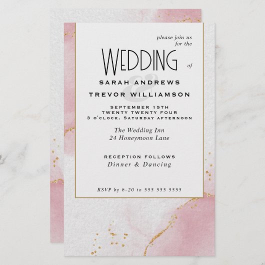 Budget Bruiloft Abstract Roze Skies (Voorkant / Achterkant)