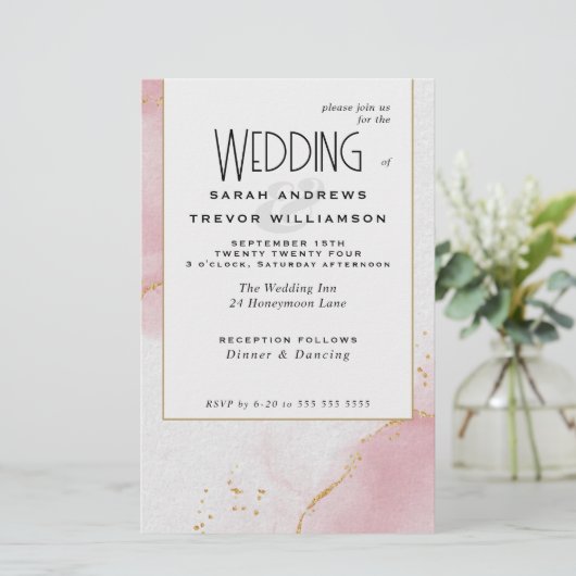 Budget Bruiloft Abstract Roze Skies (Staand voorkant)