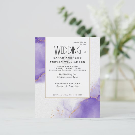 Budget Bruiloft Abstracte Amethist Skies (Staand voorkant)