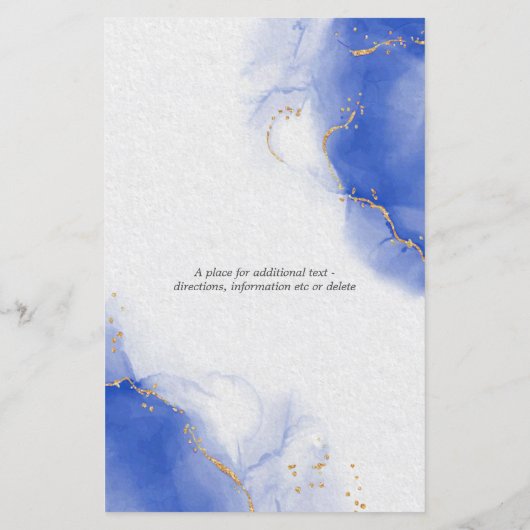 Budget Bruiloft Abstracte Royal Blue Skies (Achterkant)