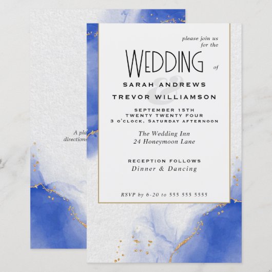 Budget Bruiloft Abstracte Royal Blue Skies (Voorkant / Achterkant)