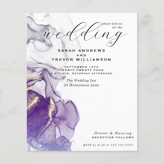 Budget Bruiloft Amethist Dromen Alcohol Inkt (Voorkant)