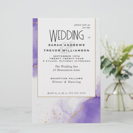 Budget Bruiloft Amethyst Abstract Gemarmerde Lucht (Staand voorkant)