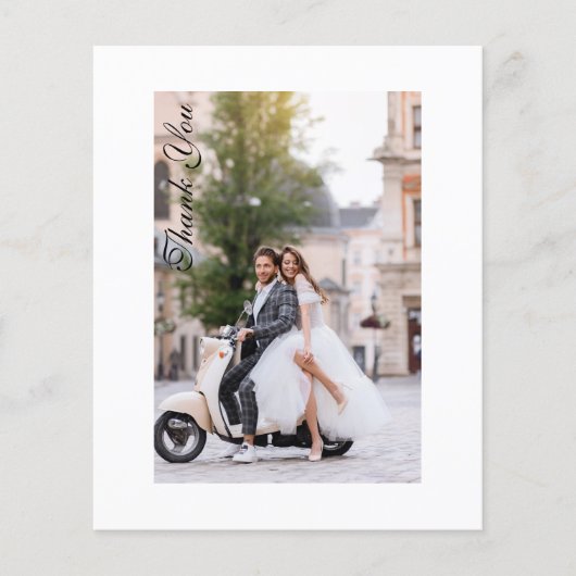 Budget Bruiloft Bedankt Foto Modern Eerbiedig Flyer (Voorkant)