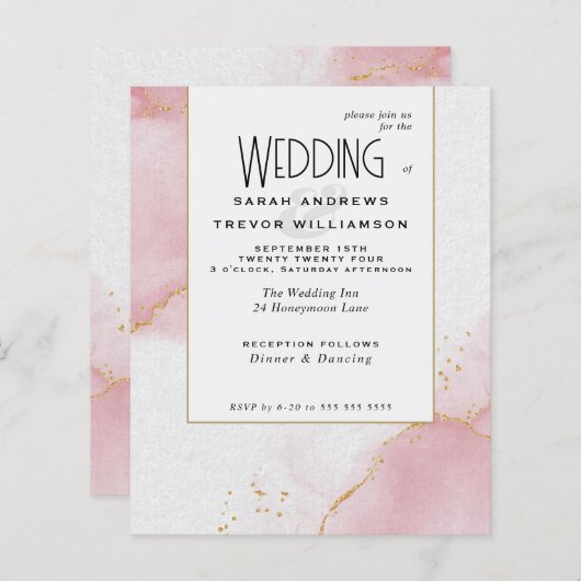 Budget Bruiloft Blush Roze Skies (Voorkant / Achterkant)