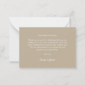 Budget bruiloft Boho bloemenkrans dank je Notitiekaartje (Achterkant)