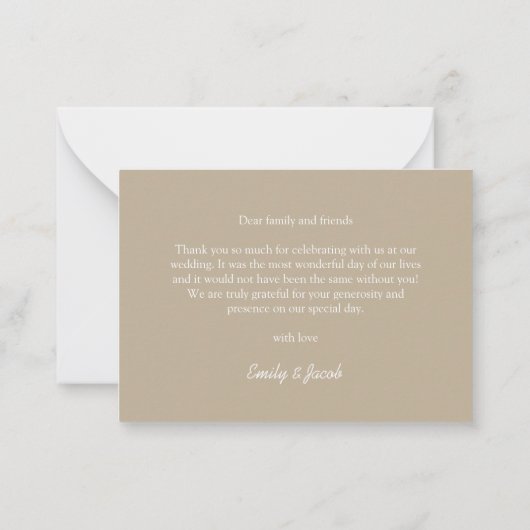 Budget bruiloft Boho bloemenkrans dank je Notitiekaartje (Achterkant)