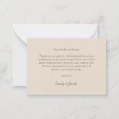 Budget bruiloft Boho bloemenkrans dank u Notitiekaartje (Achterkant)