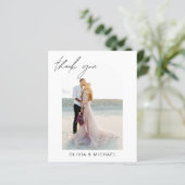 Budget bruiloft boog dank u fotokaart (Staand voorkant)