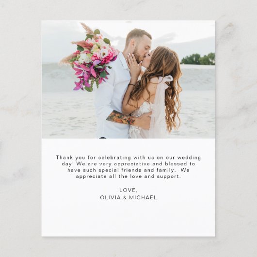 Budget bruiloft boog dank u fotokaart (Achterkant)