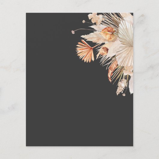 budget bruiloft botanische pampas gras uitnodiging flyer (Achterkant)