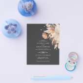 budget bruiloft botanische pampas gras uitnodiging flyer (Enkel)