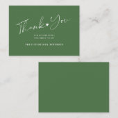 Budget bruiloft bruidsshower chic script groen bed notitiekaartje (Voorkant / Achterkant)