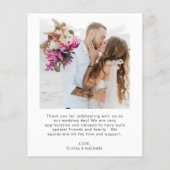 Budget bruiloft dank u foto minimalistische Kaart (Achterkant)