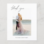 Budget bruiloft dank u foto minimalistische Kaart (Voorkant)