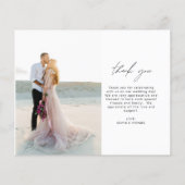 Budget bruiloft dank u foto minimalistische Kaart (Achterkant)