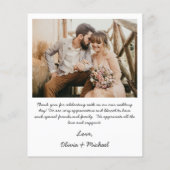 Budget bruiloft dank u kaarten foto minimalistisch (Achterkant)