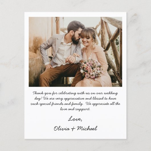 Budget bruiloft dank u kaarten foto minimalistisch (Achterkant)