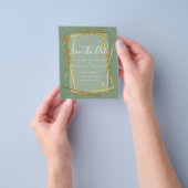 BUDGET BRUILOFT DATUM BEWAREN Gouden Glitter Geom Flyer (Hand)