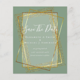 BUDGET BRUILOFT DATUM BEWAREN  Gouden Glitter Geom Flyer