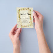 BUDGET BRUILOFT DATUM BEWAREN Gouden Glitter Geom Flyer (Hand)