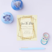 BUDGET BRUILOFT DATUM BEWAREN Gouden Glitter Geom Flyer (Enkel)