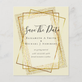 BUDGET BRUILOFT DATUM BEWAREN  Gouden Glitter Geom Flyer
