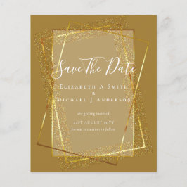 BUDGET BRUILOFT DATUM OPZEGGEN  Gouden Glitter Geo Flyer