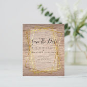 BUDGET BRUILOFT DATUMS BEWAREN Gouden Glitter Geo (Staand voorkant)