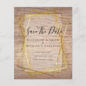 BUDGET BRUILOFT DATUMS BEWAREN Gouden Glitter Geo (Voorkant)