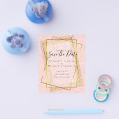 BUDGET BRUILOFT DATUMS OPSLAAN Gouden Glitter Geo Flyer (Enkel)