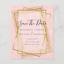 BUDGET BRUILOFT DATUMS OPSLAAN  Gouden Glitter Geo Flyer