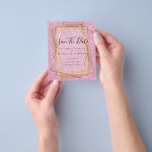 BUDGET BRUILOFT DATUMS OPZIJ GEZET Gouden Glitter Flyer (Hand)