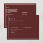 BUDGET Bruiloft Diep Rode Monochrome Tekst Briefkaart (Voorkant / Achterkant)