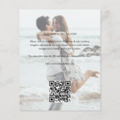 Budget Bruiloft Elegante Script 2 Foto QR Code Flyer (Achterkant)