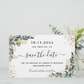 Budget bruiloft Eucalyptus gold behalve datum (Staand voorkant)