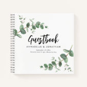 budget bruiloft eucalyptus rustige eenvoudige bezo notitieboek (Voorkant)