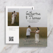 Budget Bruiloft Fancy Rustiek 3 Foto QR Code Briefkaart