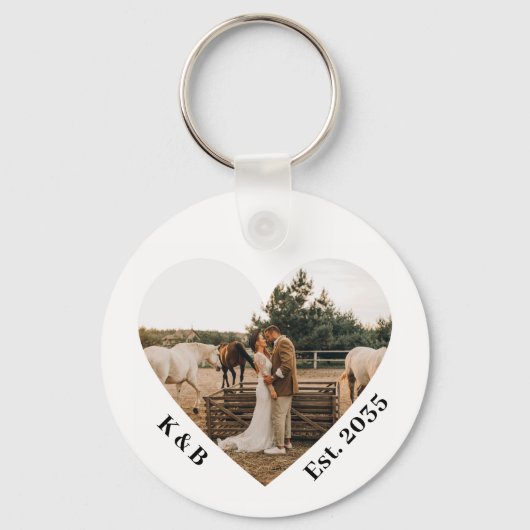 Budget bruiloft foto dank u gunsten gepersonalisee sleutelhanger (Voorkant)