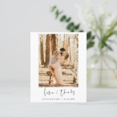 Budget bruiloft foto minimalist dank u kaart (Staand voorkant)