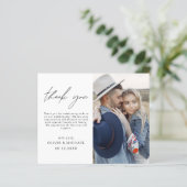 Budget bruiloft foto minimalist dank u kaart (Staand voorkant)