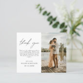 Budget bruiloft foto minimalist dank u kaart (Staand voorkant)