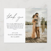 Budget bruiloft foto minimalist dank u kaart (Voorkant)