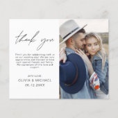 Budget bruiloft foto minimalist dank u kaart (Voorkant)