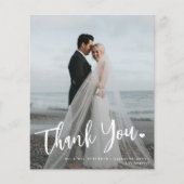 Budget bruiloft foto overlay 2 foto dank je wel flyer (Voorkant)