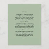 BUDGET Bruiloft FOTO OVERLAY Sage Monochroom Flyer (Achterkant)