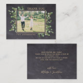 Budget Bruiloft Foto Rustieke Groene Achtergrond B Notitiekaartje (Voorkant / Achterkant)