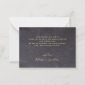 Budget Bruiloft Foto Rustieke Groene Achtergrond B Notitiekaartje (Achterkant)