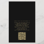 Budget bruiloft gouden zwarte QR-code uitnodiging Flyer (Achterkant)