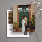 Budget Bruiloft Gratis Drank Foto Save The Date Flyer